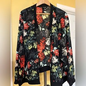 Sheer Floral Bomber Jacket